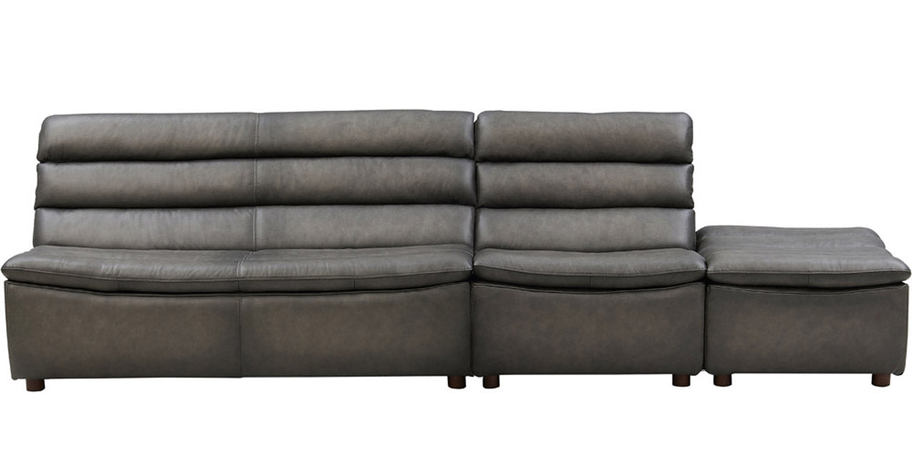 Carter Leather Sectional, Gray